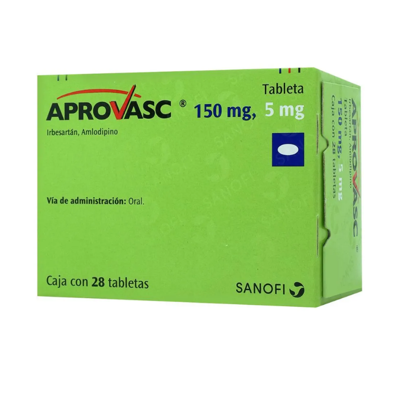 Aprovasc Tabletas 150 Mg/5 Mg 28 Tabletas