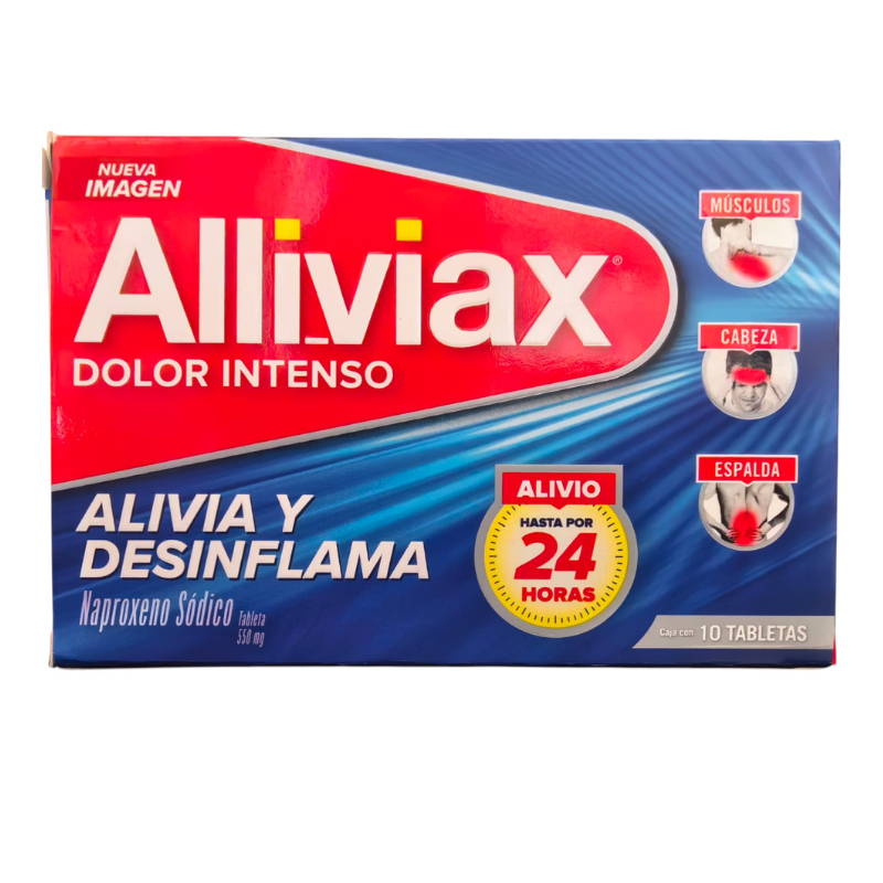 Alliviax 550mg con 10 tab. Precio rebajado