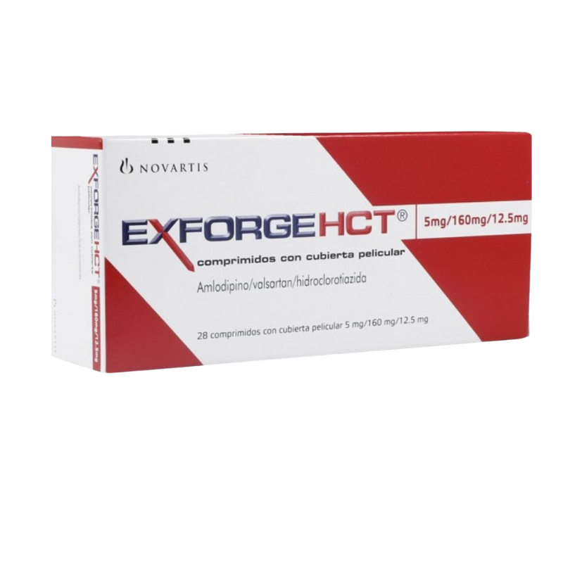 Exforge HCT Amlodipino/Valsartan/Hidroclorotiazida 5 mg/160 mg/12.5 mg  C/28 comprimidos