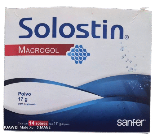 Solostin Macrogol caja con 14 sobres con 17g de polvo