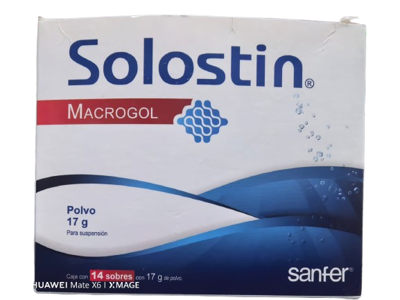 Solostin Macrogol caja con 14 sobres con 17g de polvo